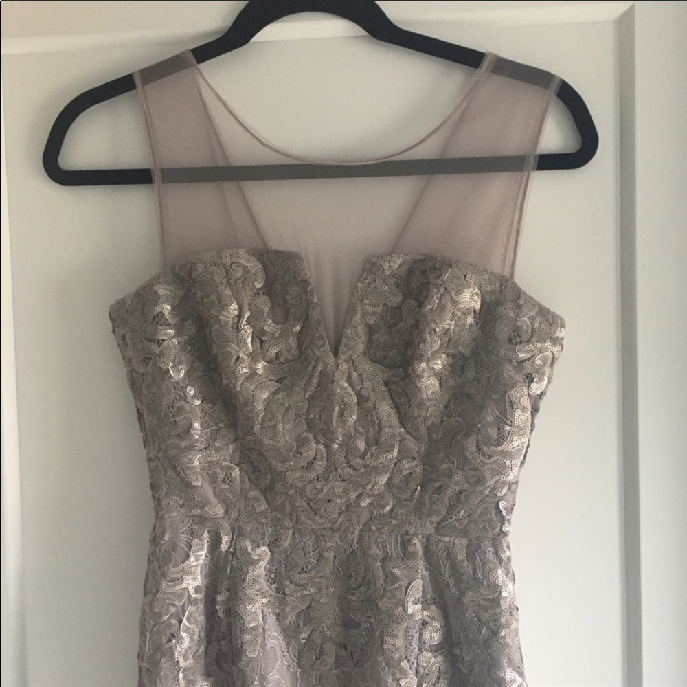Bcbg MaxAzria Sequin Grey Silver Dress 0